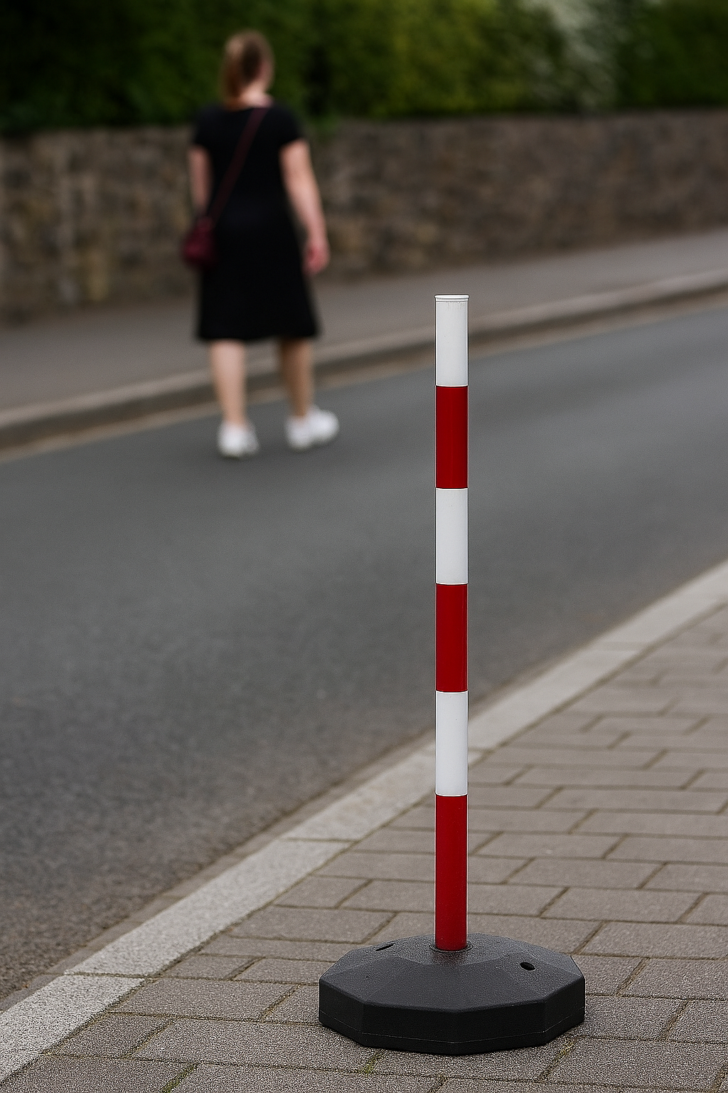 Heavy-Duty Red & White Safety Guide Post 2