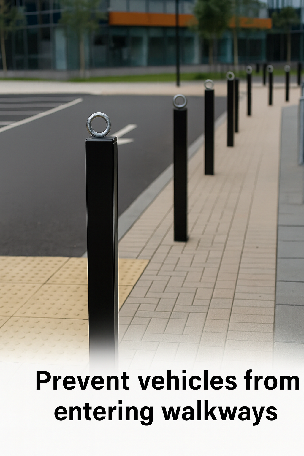 Heavy-Duty Removable Security Bollard – Black Finish with Eyelet 3