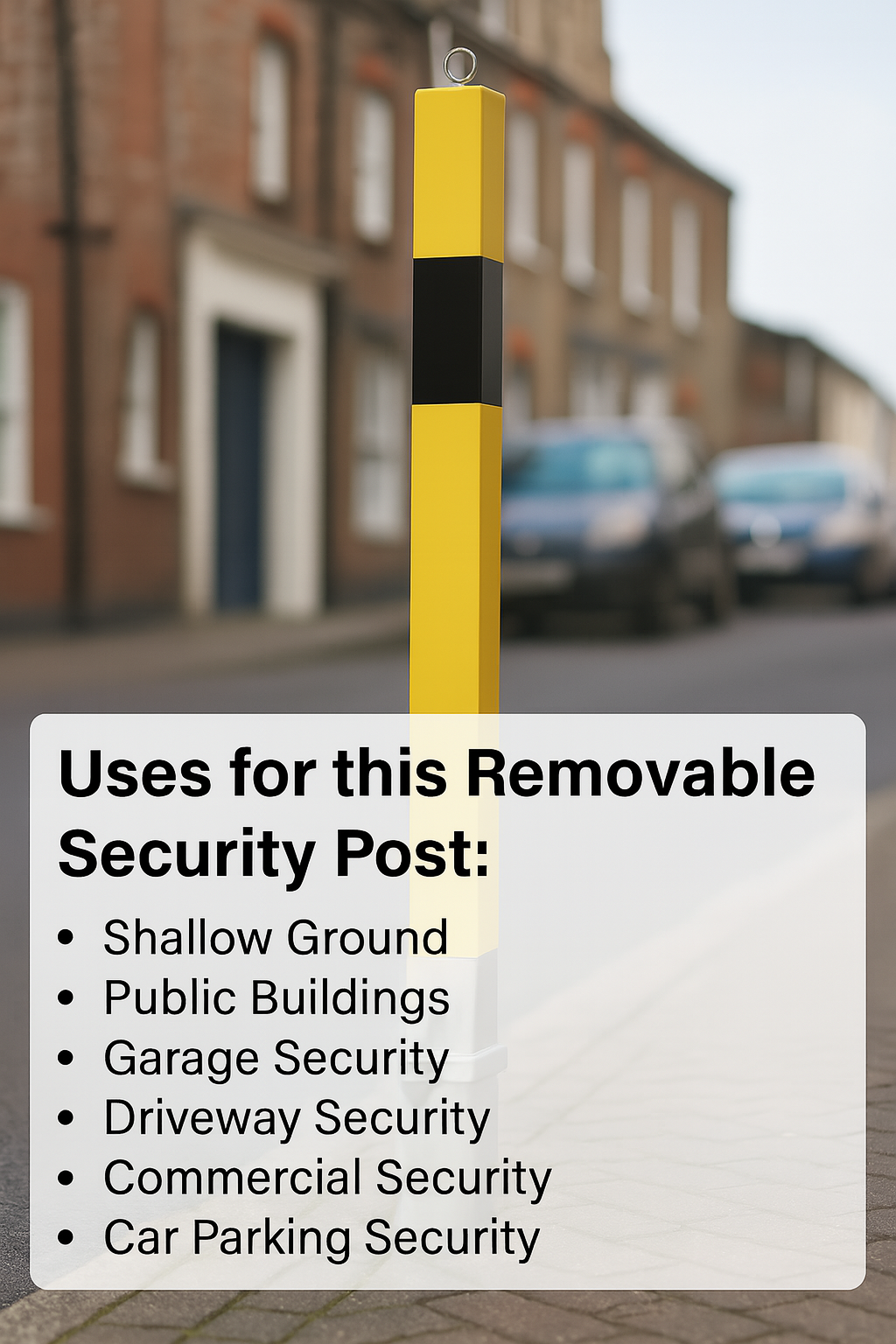 Heavy-Duty Removable Yellow Parking Post with Lockable Eyelet 3