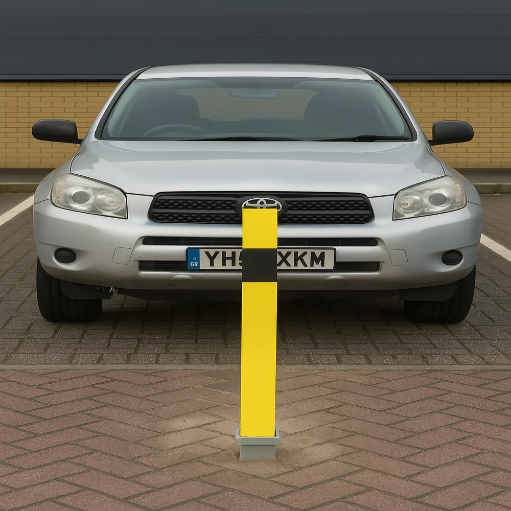 Heavy-Duty Removable Yellow Parking Security Post 3