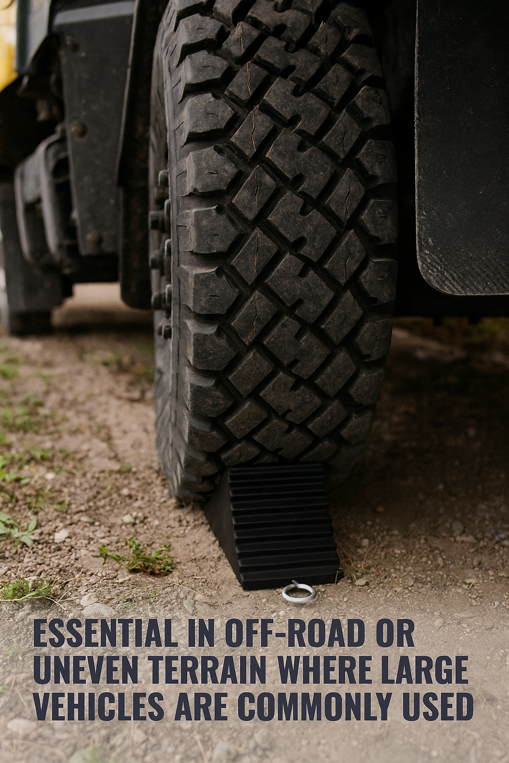 Heavy-Duty Rubber Wheel Chock for HGVs & Trucks 2