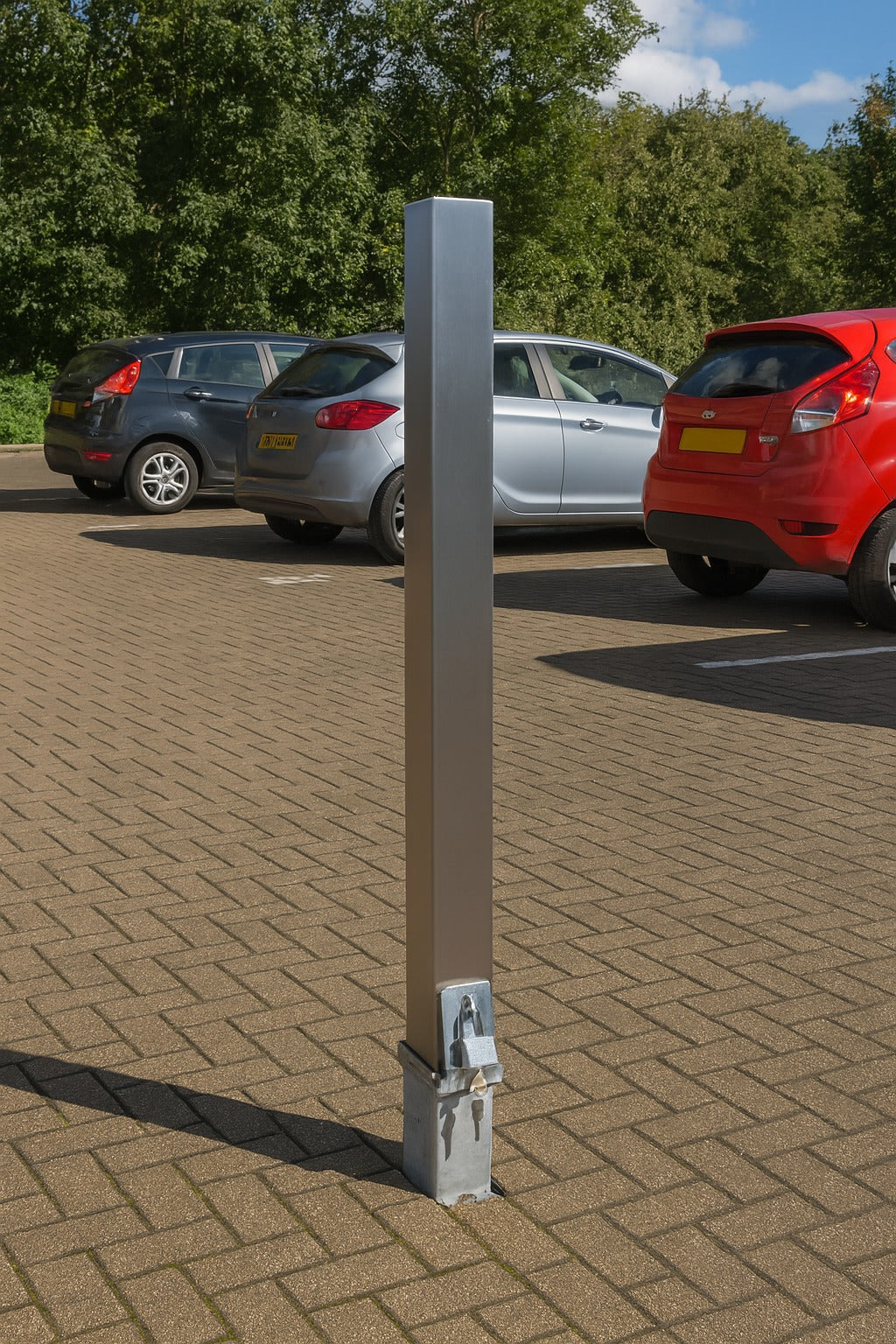 Heavy-Duty Stainless Steel Removable Security Parking Post 1