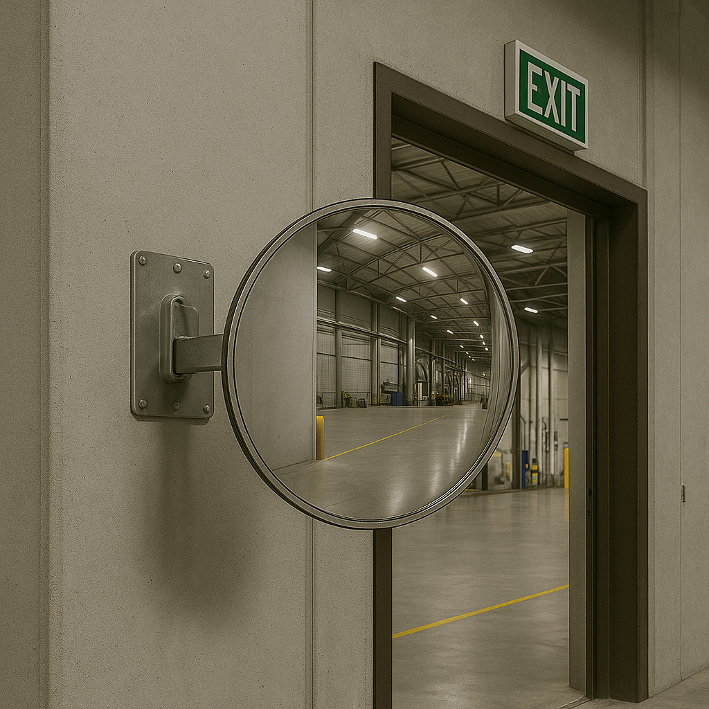 Heavy-Duty Vertical Half-Dome Safety Mirror 1