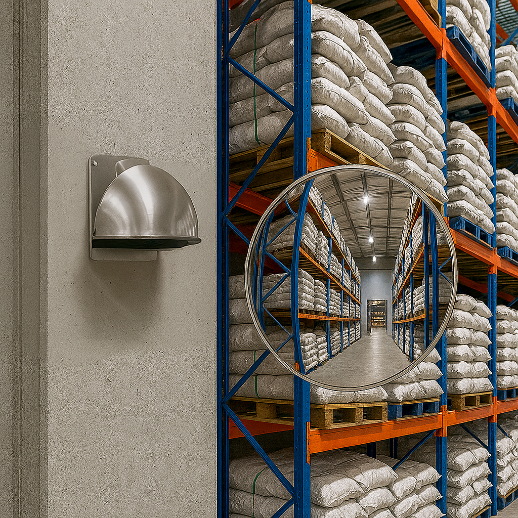 Heavy-Duty Vertical Half-Dome Safety Mirror 2