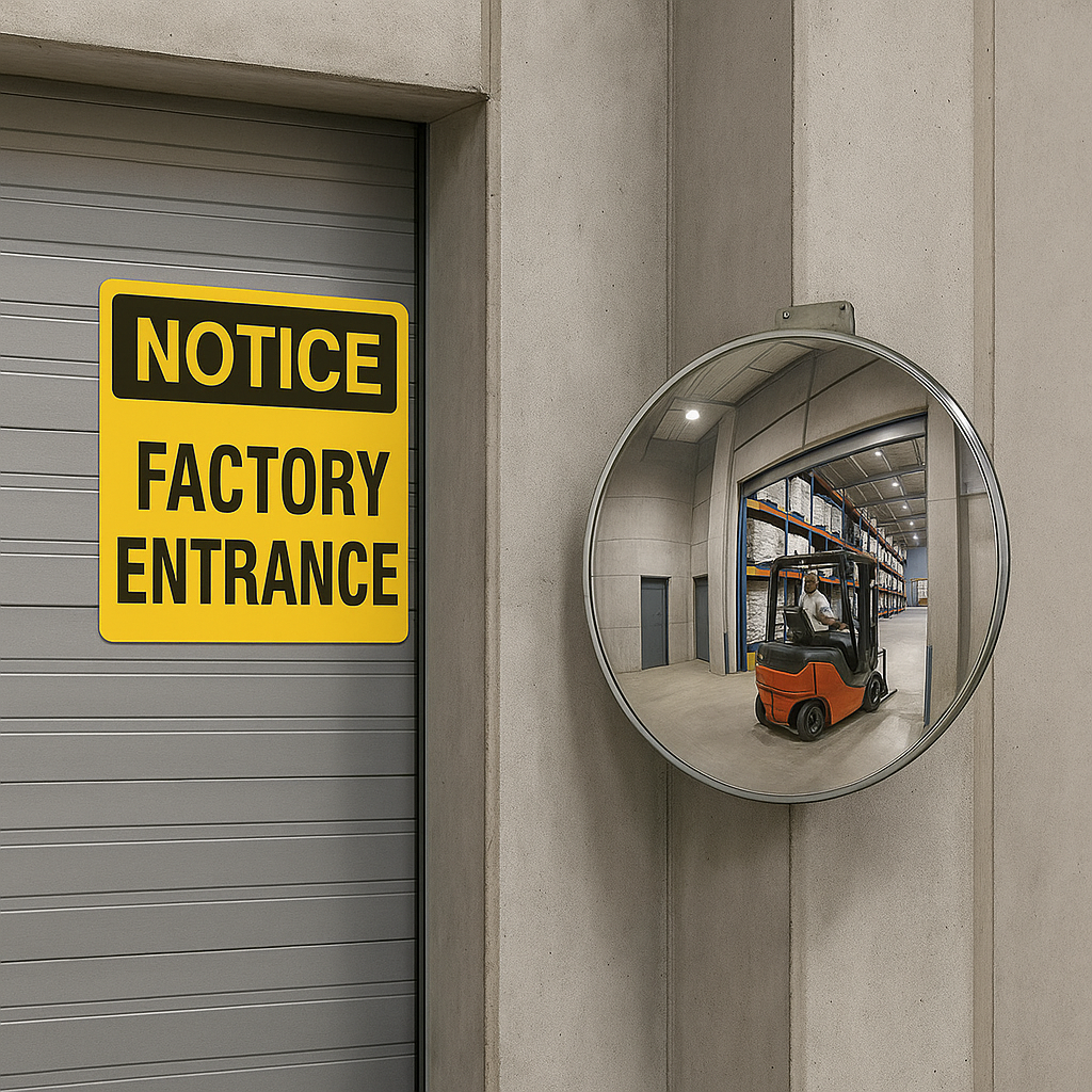 Heavy-Duty Vertical Half-Dome Safety Mirror 3