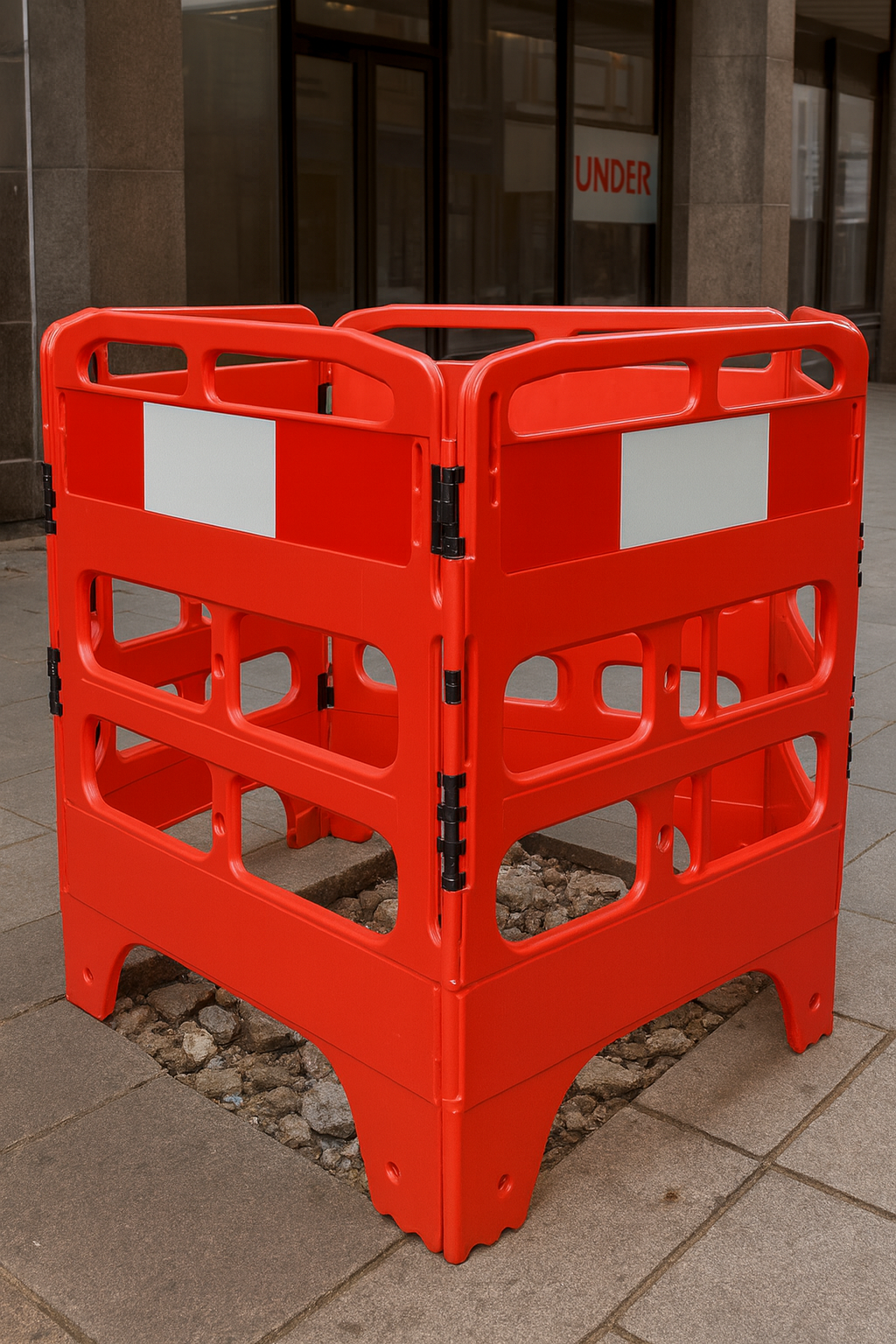 High-Visibility 4-Gate HDPE Pedestrian Safety Barrier 1