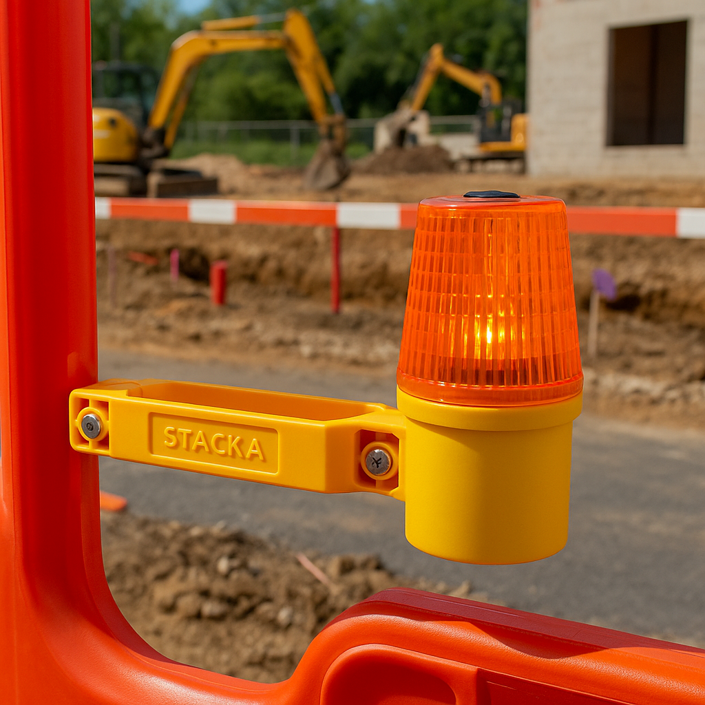 High-Visibility LED Safety Lamp for Stacka Barriers 1