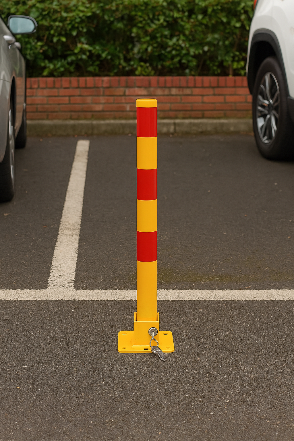 High-Visibility Yellow Folding Parking Bollard 2