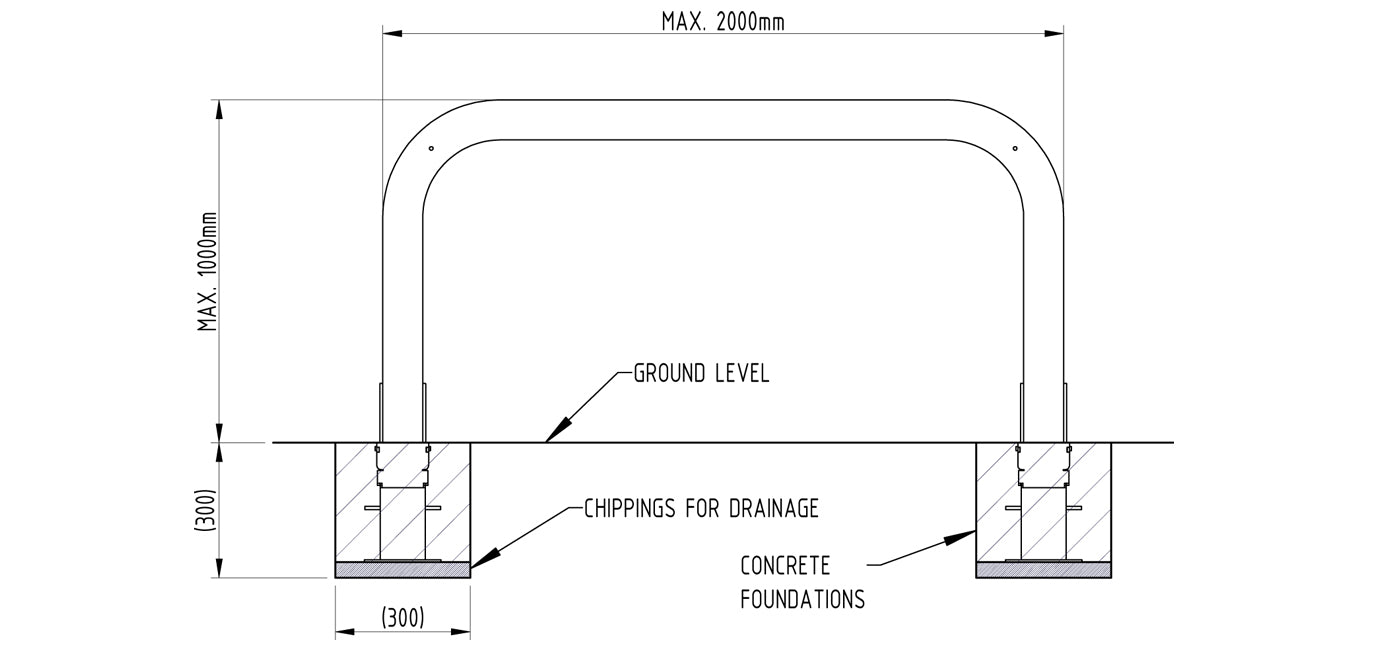 76mm BarriLift Hoop Barrier with Key Lock – Heavy-Duty Galvanised or 304 Stainless Steel | Pedestrian & Vehicle Access Control