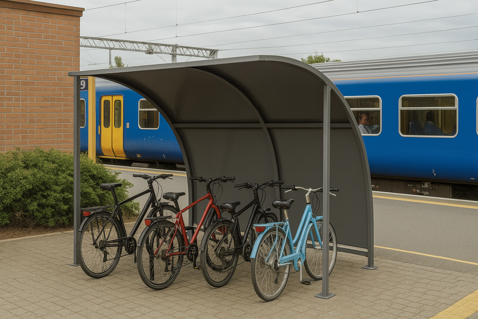 Leyton Cycle Shelter – Galvanised Steel Frame, Open 2