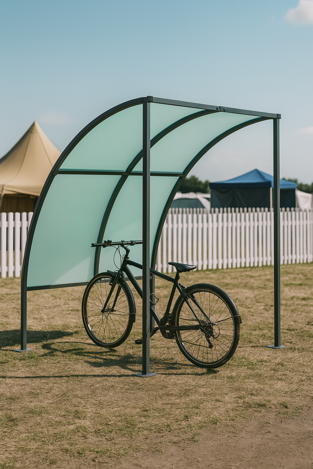 Leyton Cycle Shelter – Modular Galvanised Steel Frame with UV 3
