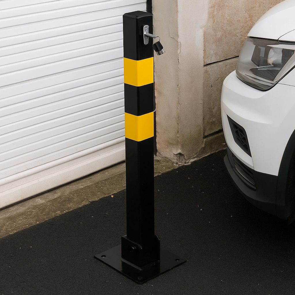 Lockable Heavy Duty Steel Folding Parking Post 3