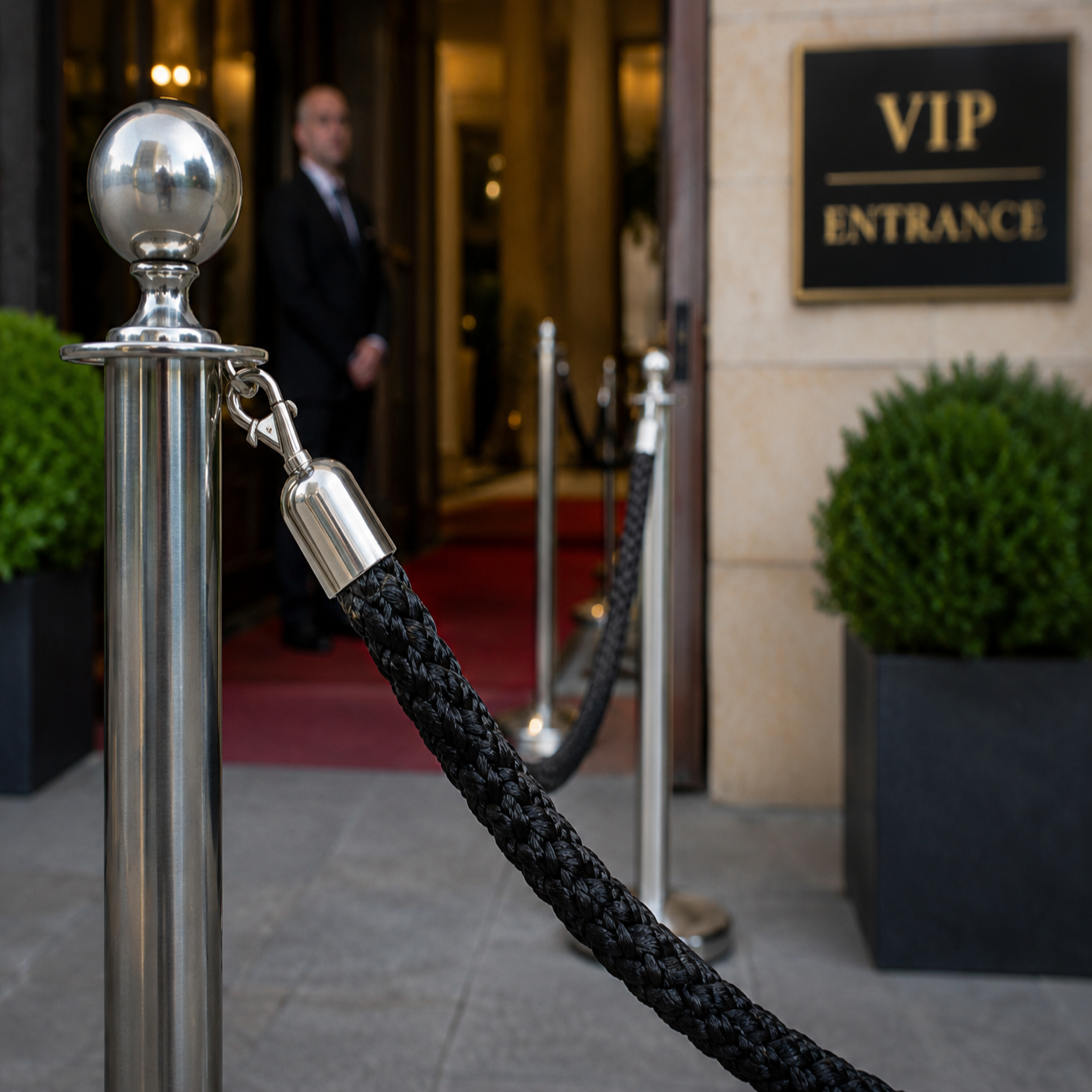 Luxury Braided Barrier Rope with Snap-Ends for Event Spaces
