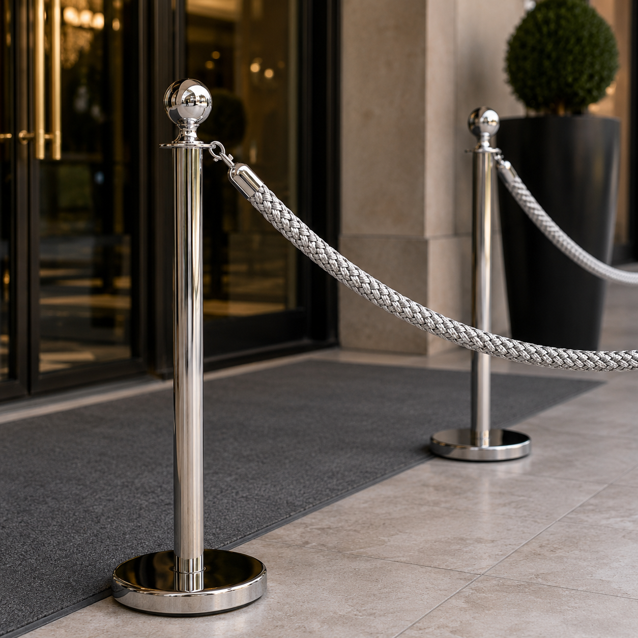 Luxury Braided Barrier Rope with Snap-Ends for Event Spaces