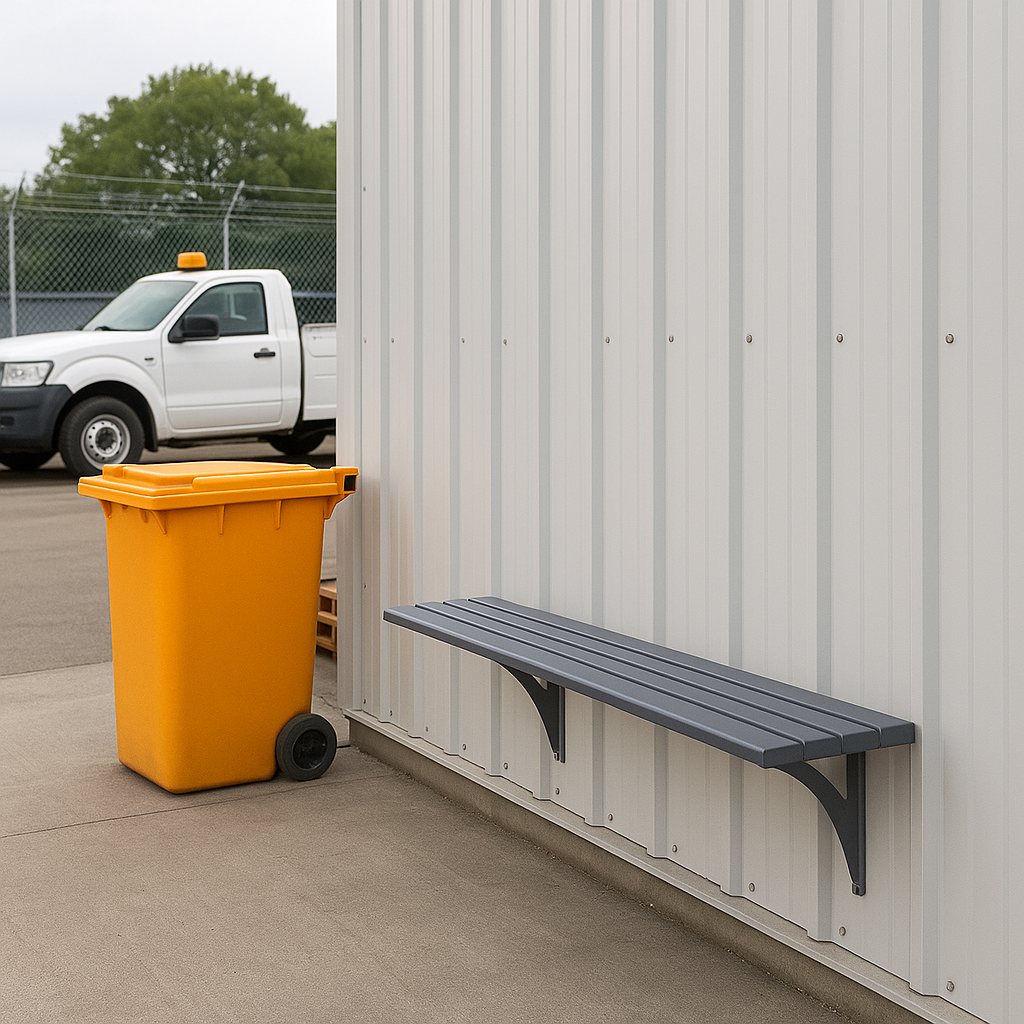 Metrosiq Wall Mounted Leaning Bench – Durable Steel, 1000mm & 1800mm Options 3