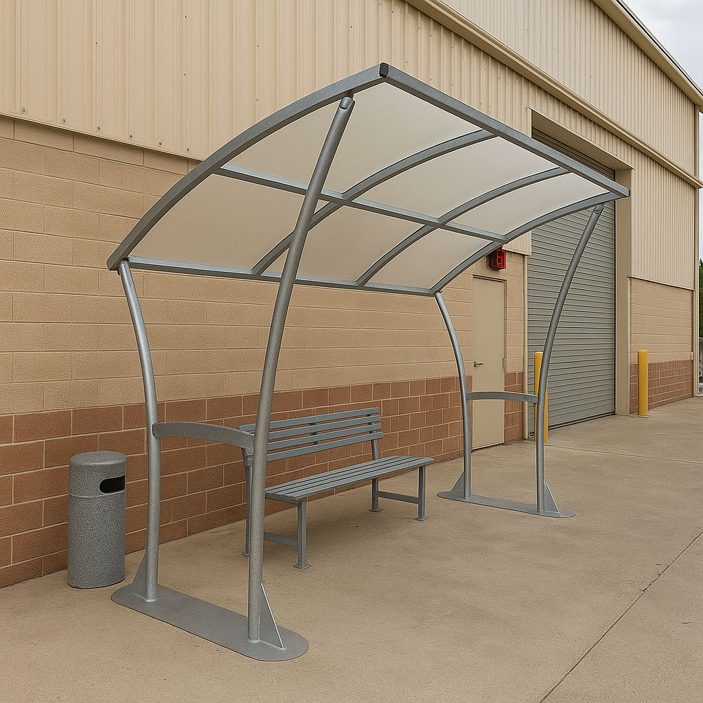 Newton Cycle Shelter – Heavy-Duty Galvanised Steel Frame with Clear PETG Curved Roof (Modular Open-Sided Design, 2m–5m + Extension Bays) 2