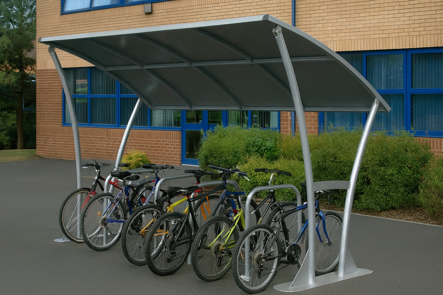 Newton Cycle Shelter – Heavy-Duty Galvanised Steel Frame with Curved Galvanised Roof, Open Sided (2m–5m Lengths + Extension Bays) 2