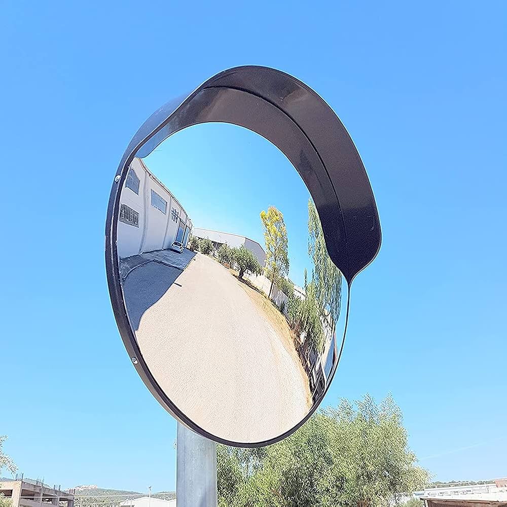 Outdoor Traffic Convex Plastic Mirror Black 3