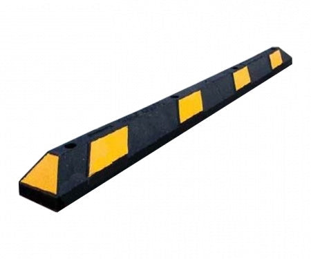 1800mm Rubber Wheel Stop with Fixings - Yellow/Black | Durable Parking Aid for Cars and LCV's