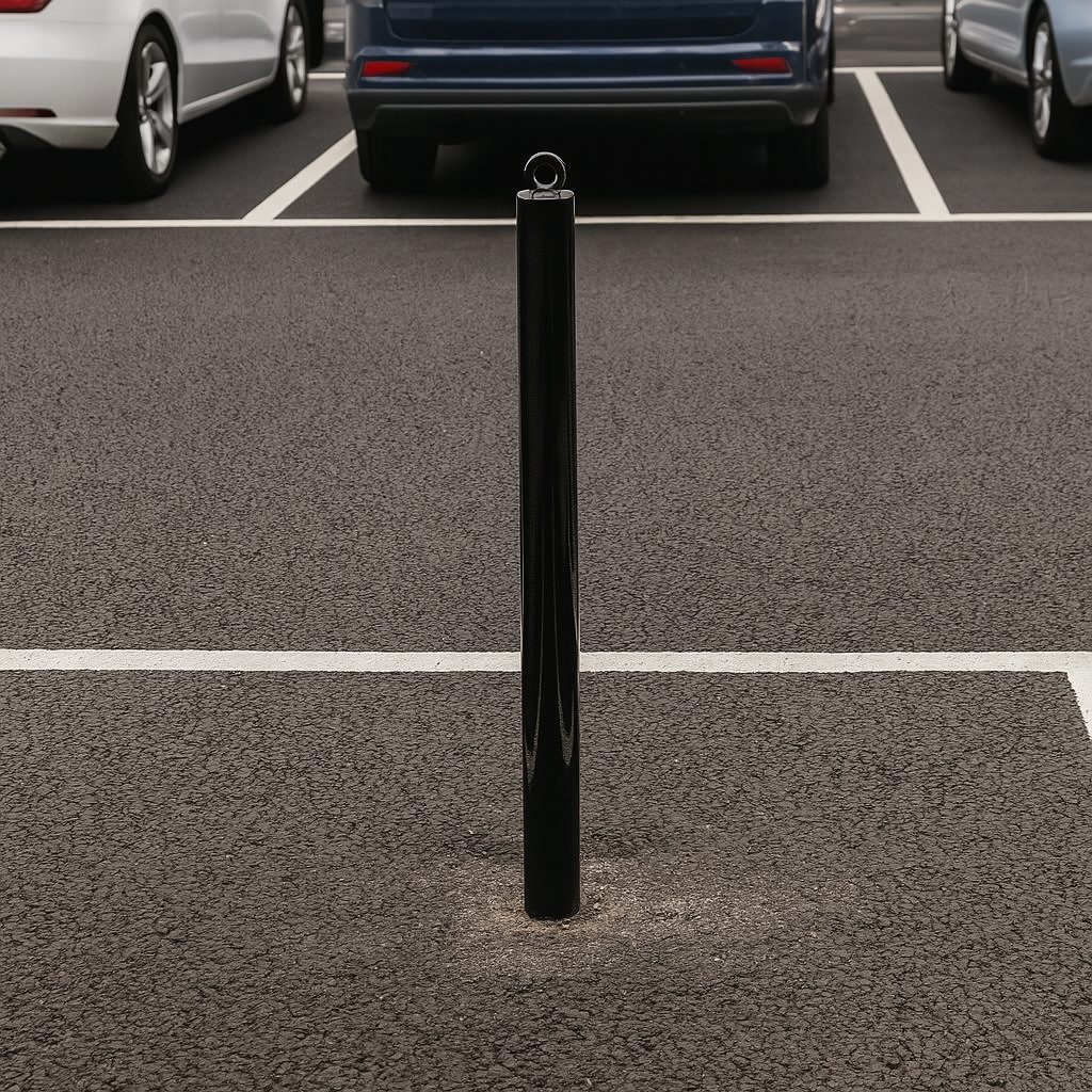 Premium Black Spigot Fixed Bollard – 76mm Diameter 2