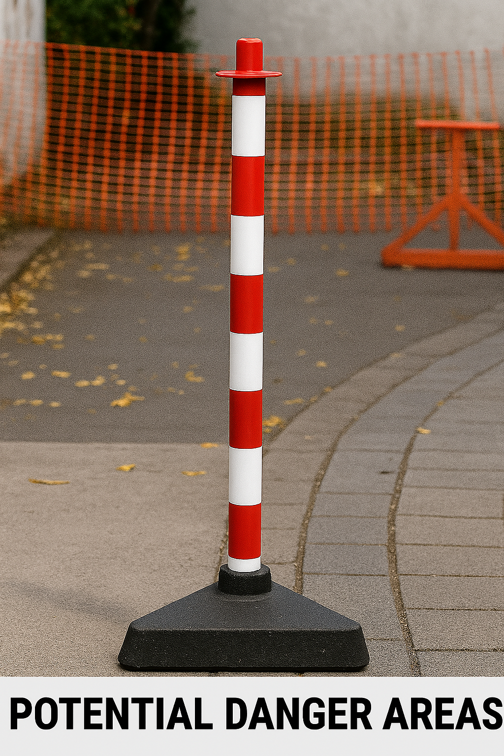 Premium Red & White Chain Safety Post 2