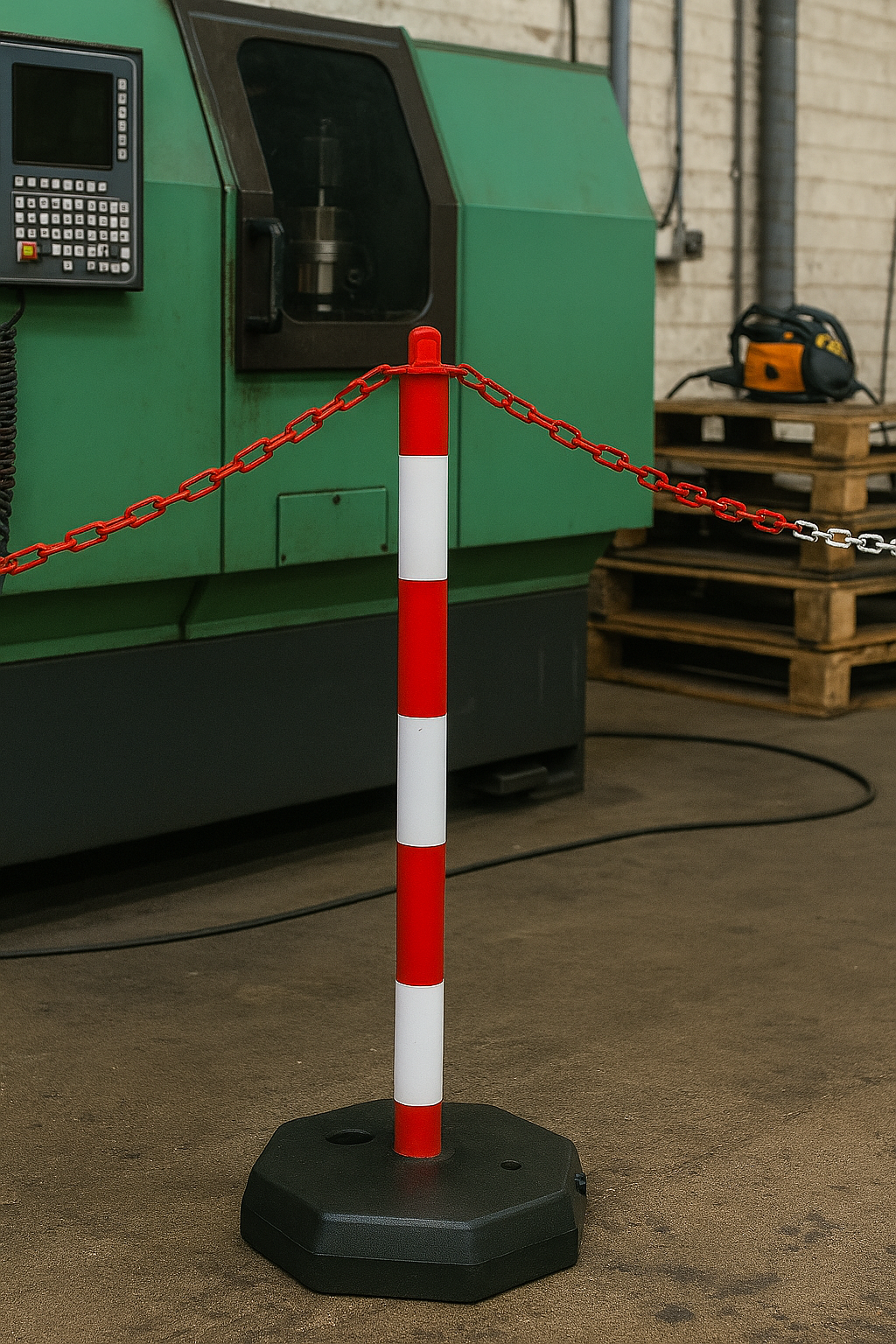 Premium Red & White Safety Guide Post 1