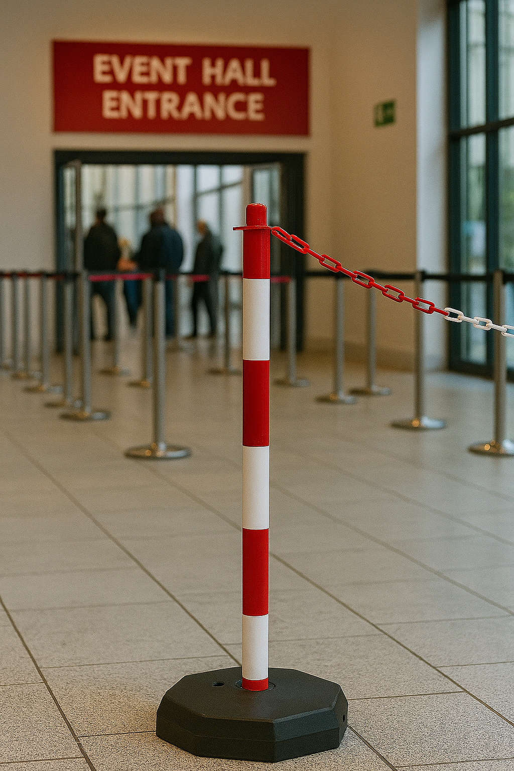 Premium Red & White Safety Guide Post 2