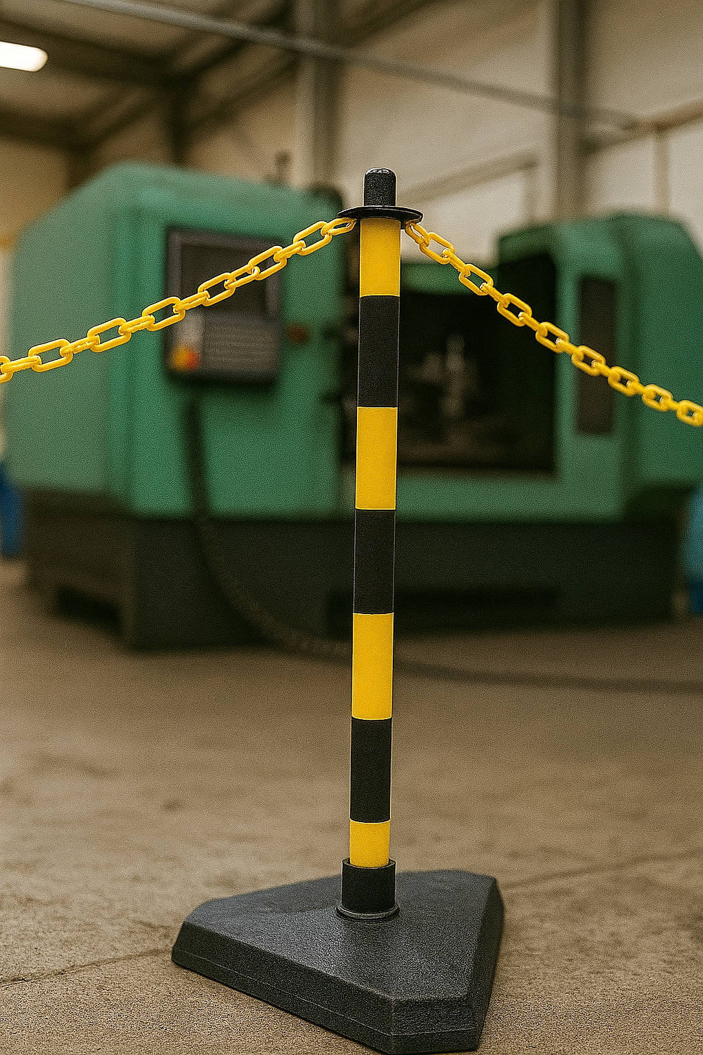 Premium Yellow & Black Chain Safety Post 1