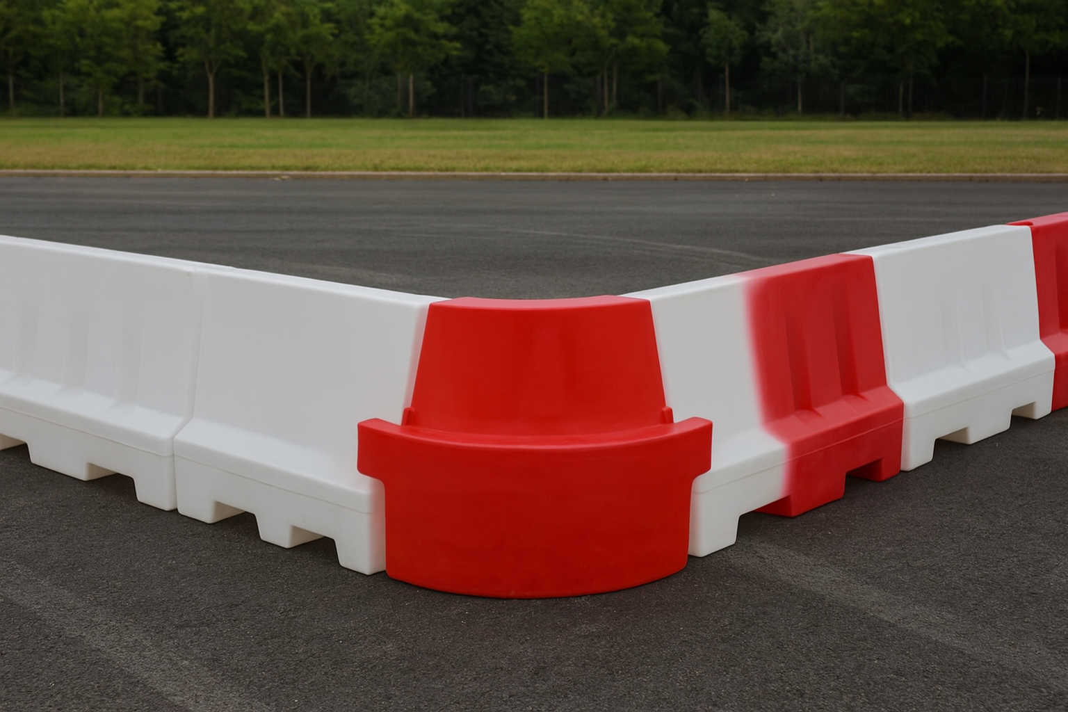 Red EVO Water-Filled Angle Corner Barrier – Compatible with EVO 1 1