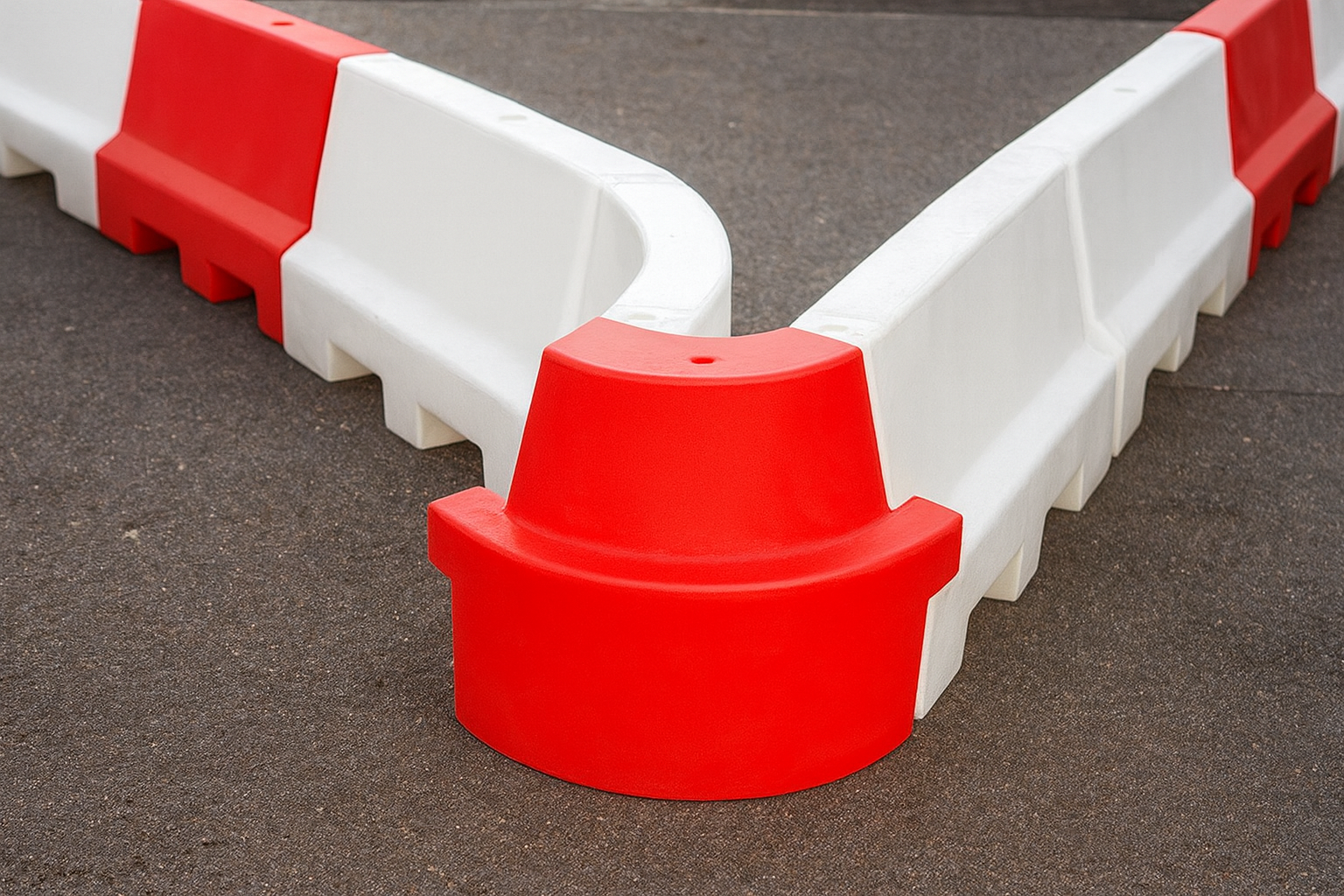 Red EVO Water-Filled Angle Corner Barrier – Compatible with EVO 1 2
