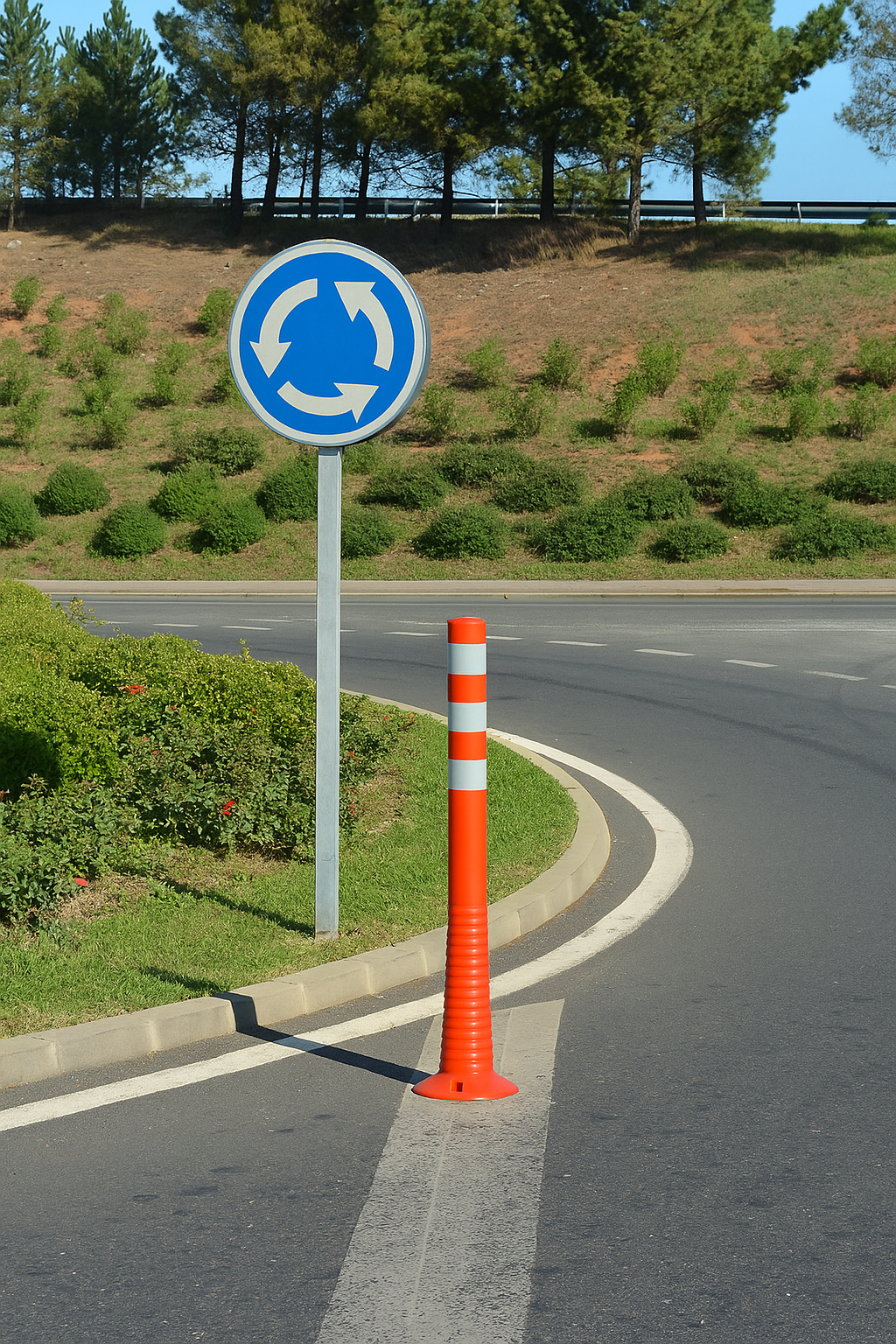 Red & White Flexible Traffic Post 2