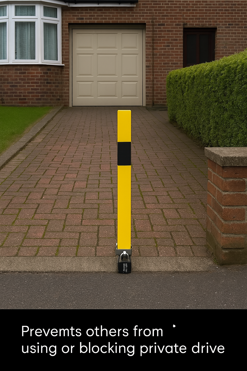 Removable Parking Security Post with Heavy-Duty Combination Padlock 2