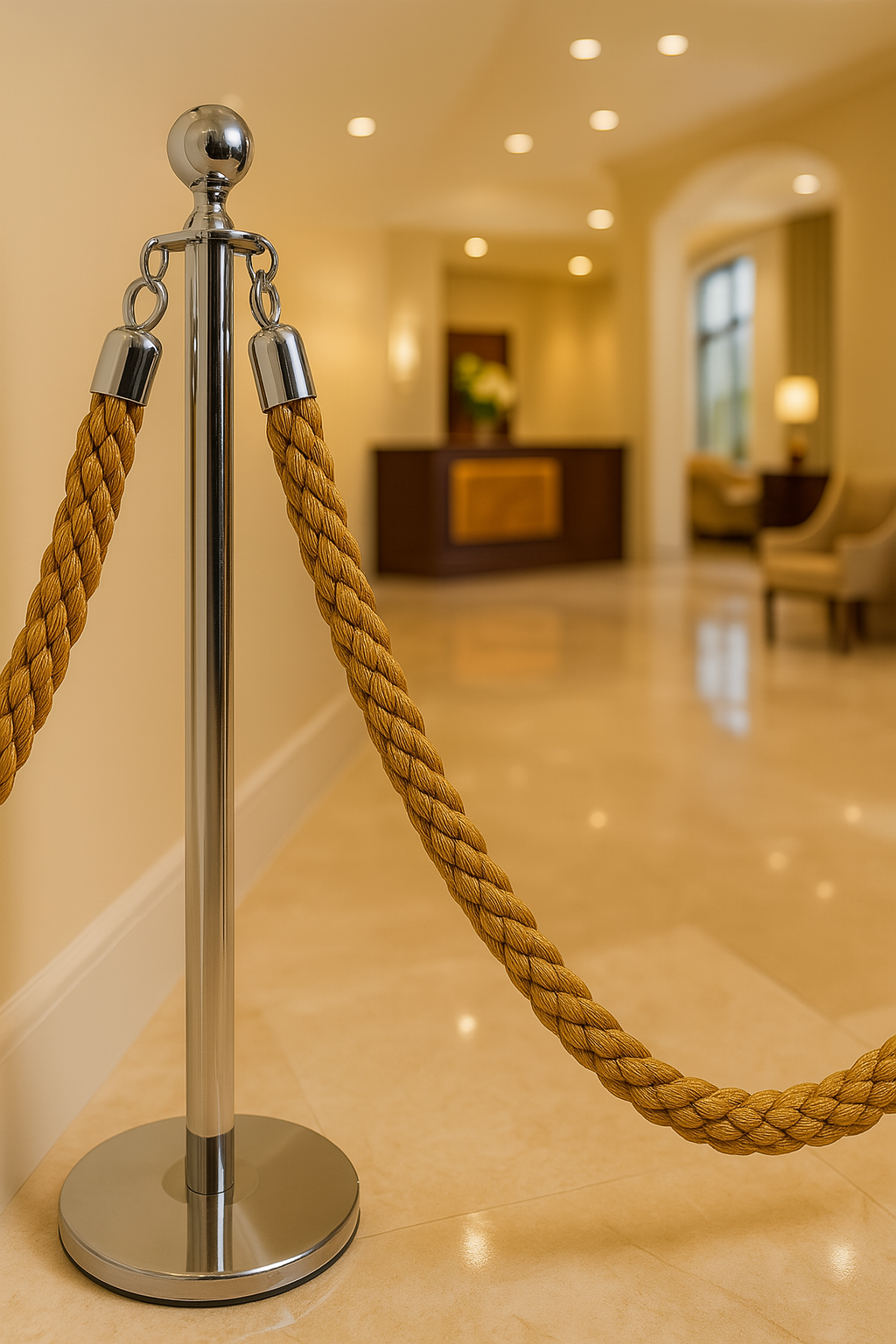 RopeMaster Queue Barrier – Professional-Grade Rope Post with Multiple Finish Options 2