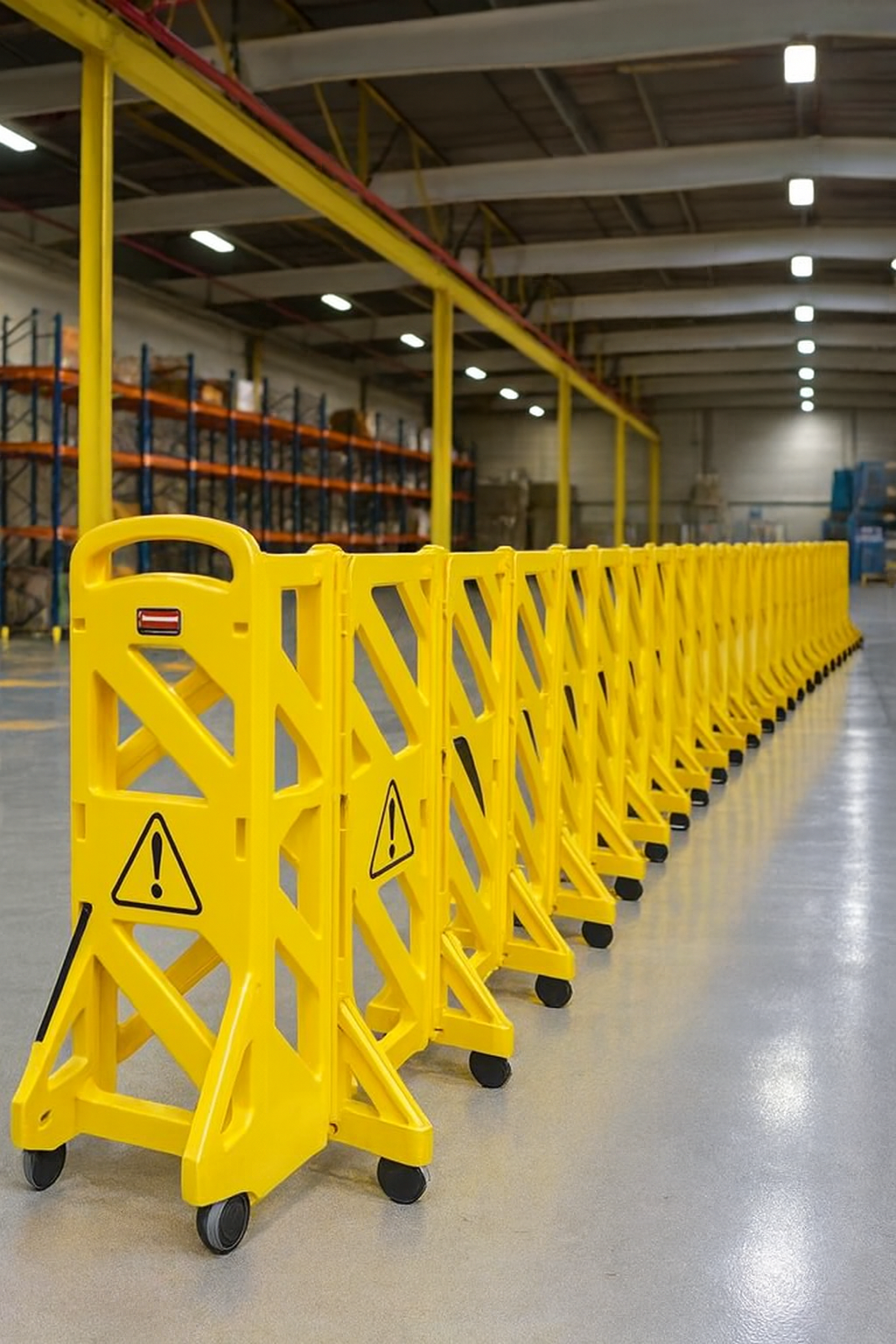 Rubbermaid 13 ft Portable Mobile Safety Barrier 2