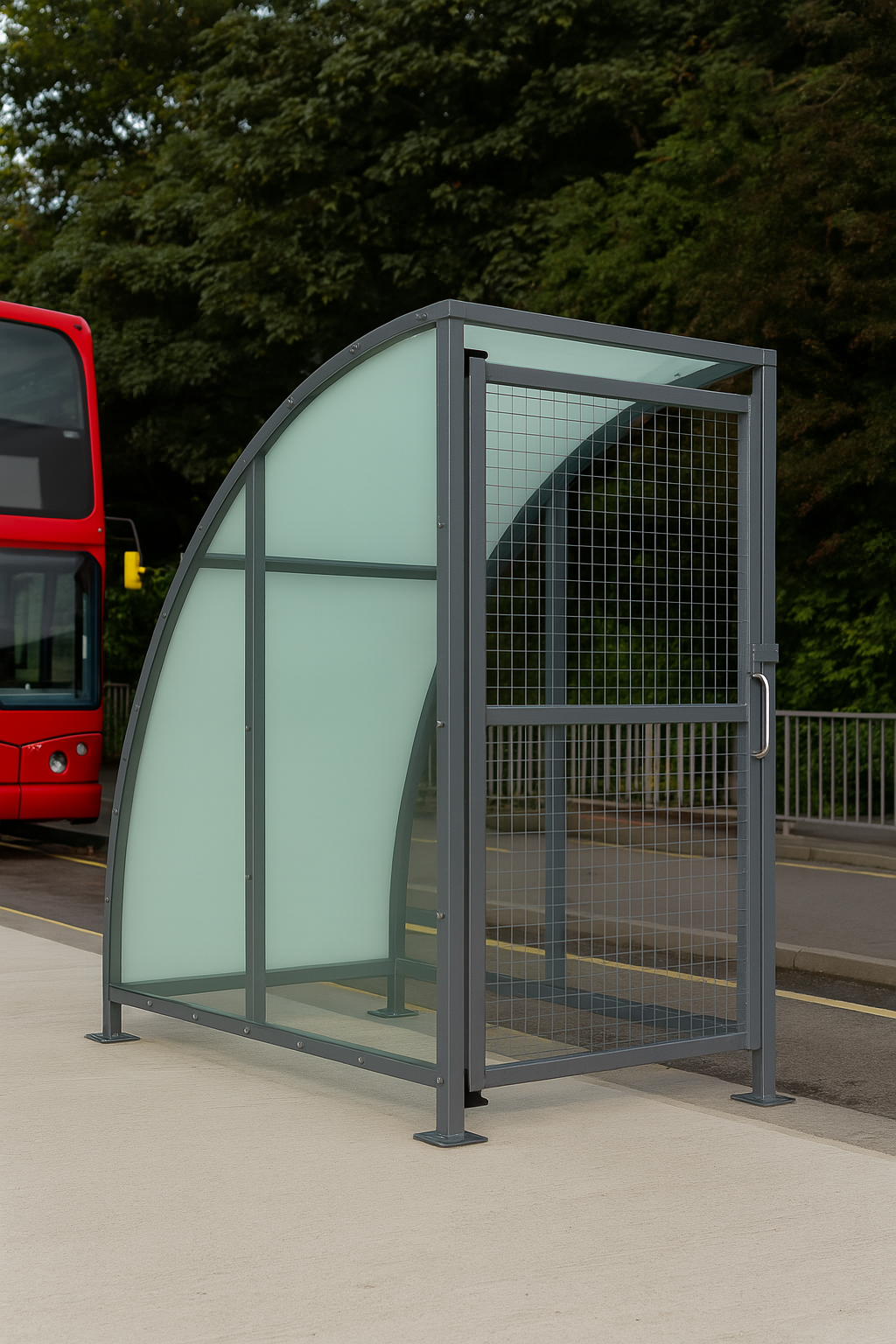 SC1 Stratford Cycle Shelter with Lockable Mesh Doors & Clear UV 4