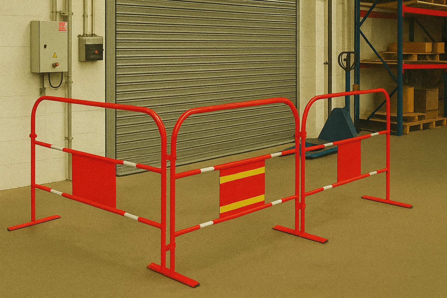 Steel Site Safety Barrier Economical, Reflective, and Easy 1