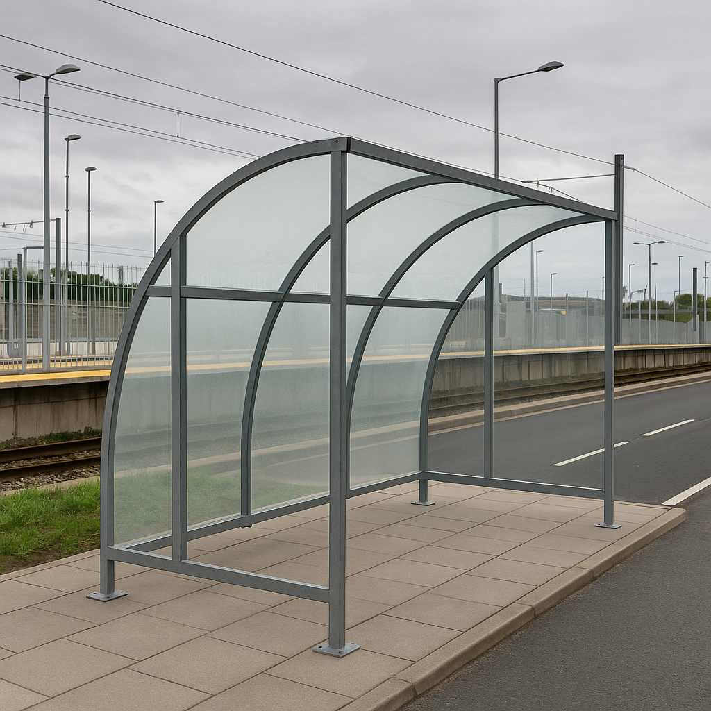 Stratford Cycle Shelter with End Panels – Modular Galvanised Steel Frame, UV 2