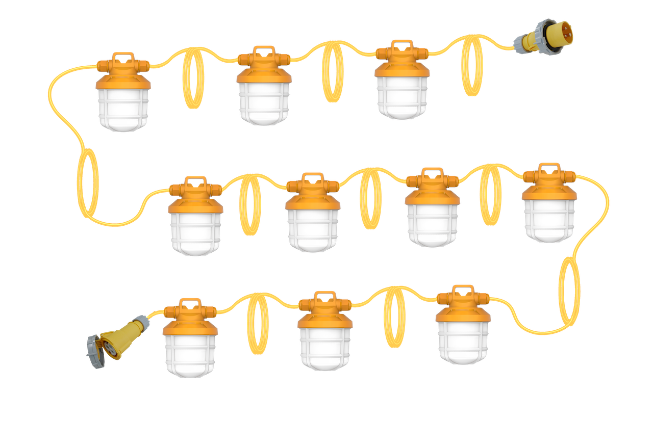 110V Industrial-Grade LED Festoon String Lights – IP67 Rated | 5 or 10 Lamps | Samsung LEDs