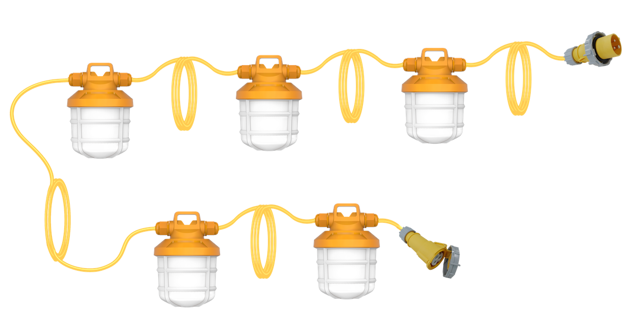 110V Industrial-Grade LED Festoon String Lights – IP67 Rated | 5 or 10 Lamps | Samsung LEDs