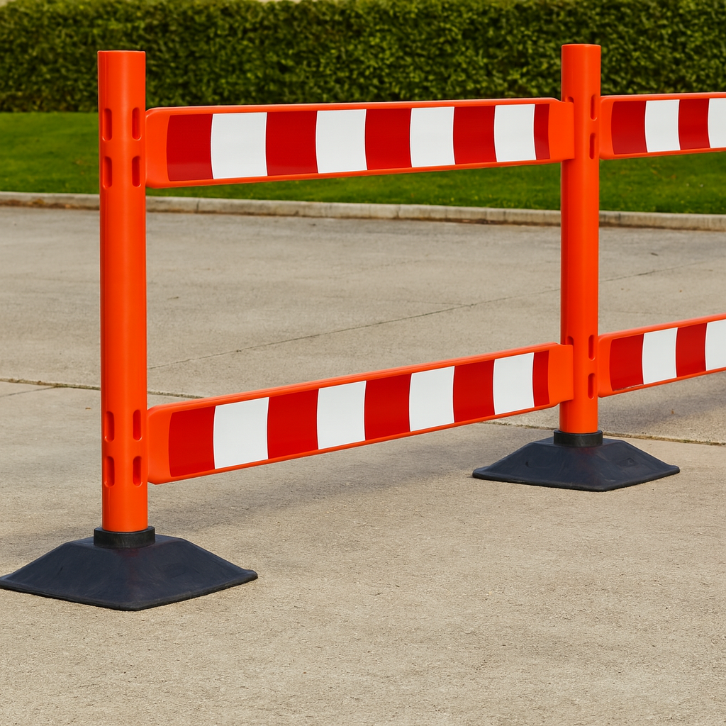 TRAFFIC-LINE HDPE Barrier Board – 2 m Plank, Red/White Reflective 1