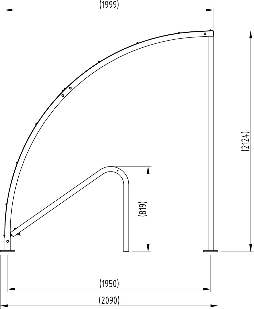 Premium VS1 Cycle Shelter – Galvanised Steel Frame with UV-Stabilised PETG Roof (Modular, Open-Sided Design)