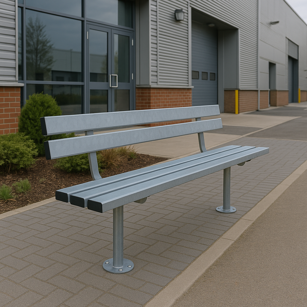 Vantrex 1800mm Galvanised Steel Outdoor Bench 1
