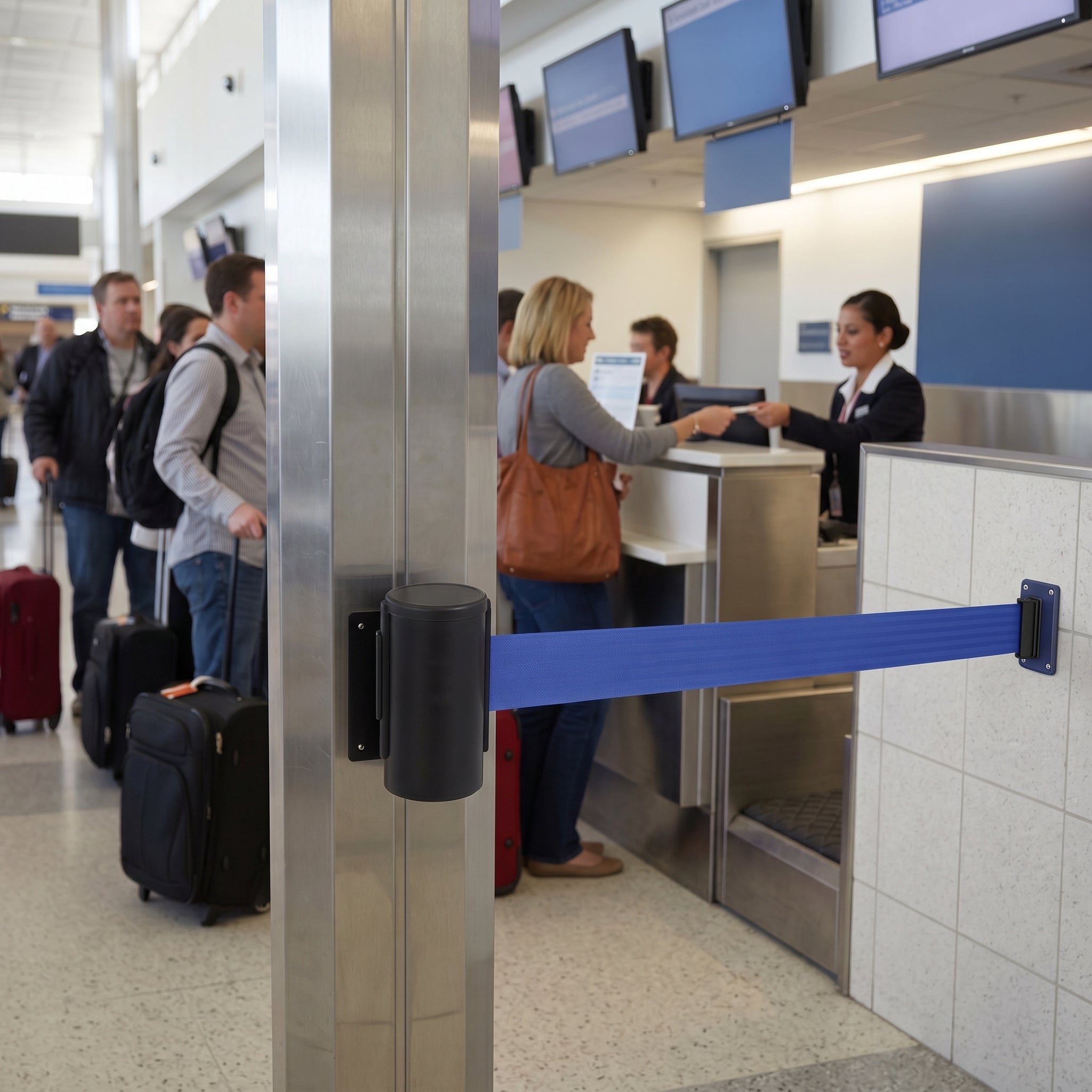 Wall Mounted Barrier with Durable Steel Housing for Short-Term Events