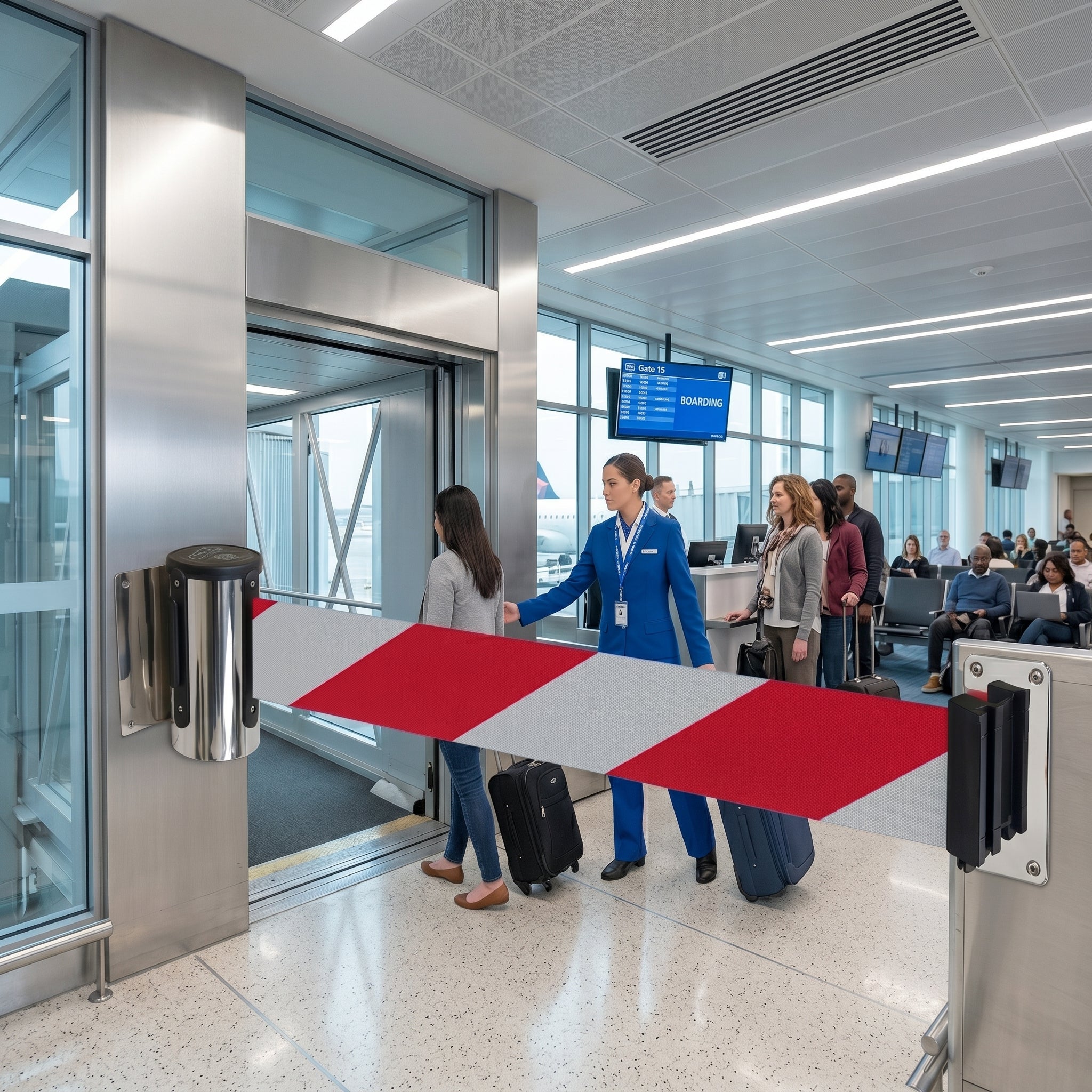 Wall Mounted Barrier with Durable Steel Housing for Short-Term Events