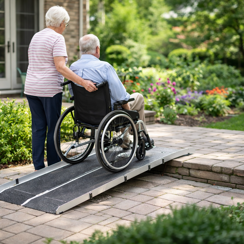 Folding Wheelchair Ramp – 5ft – Flat Hinge with Bag – Mobility Access