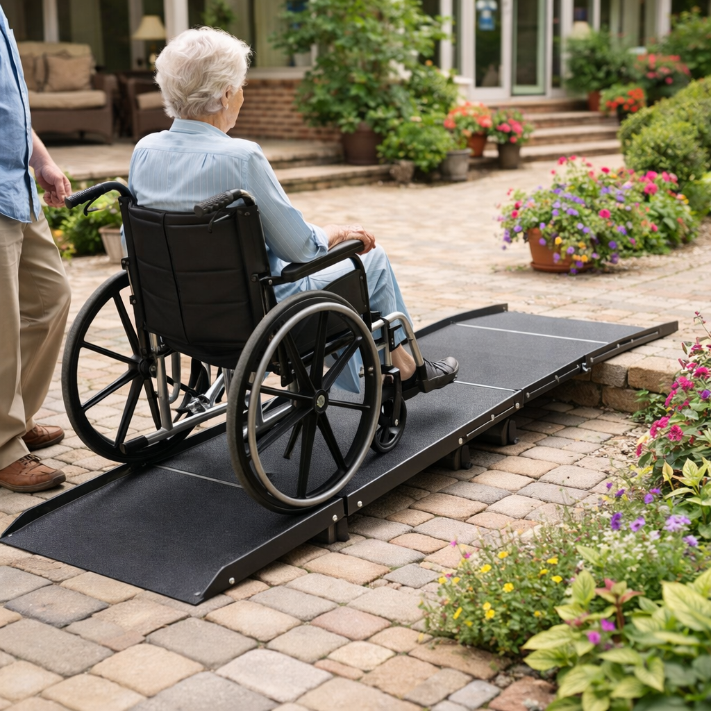 Folding Wheelchair Ramp – 5ft – Flat Hinge, Bag Included – Mobility Access