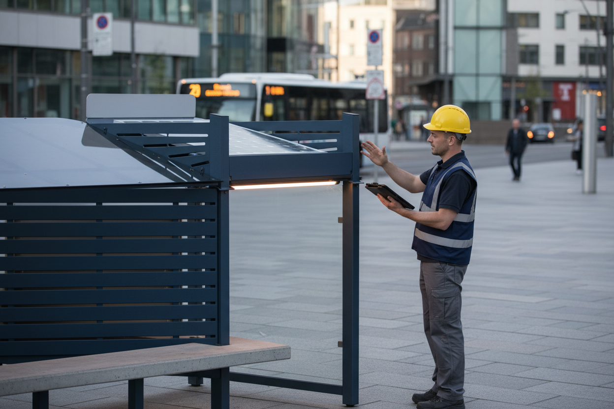 High-Performance LED Lighting Solution for Bus Shelters with Dual Power Options for Enhanced Visibility | Barriers Co