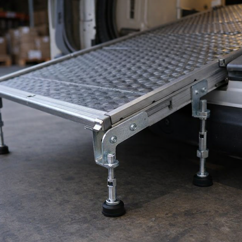 Support Brackets and Feet – Black – Folding Van Ramp
