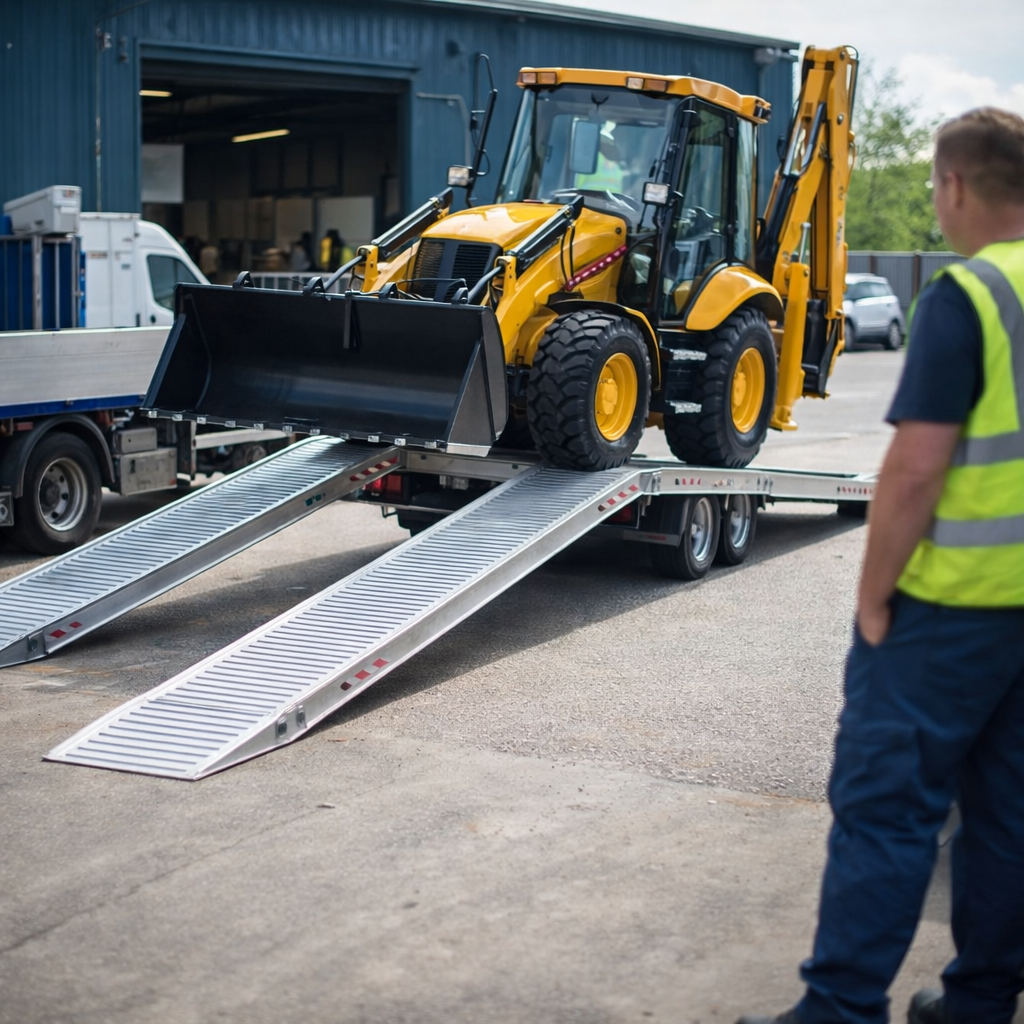 Aluminium Loading Ramps – 5000mm x 400mm – 3435kg Capacity – Plant & Digger Use