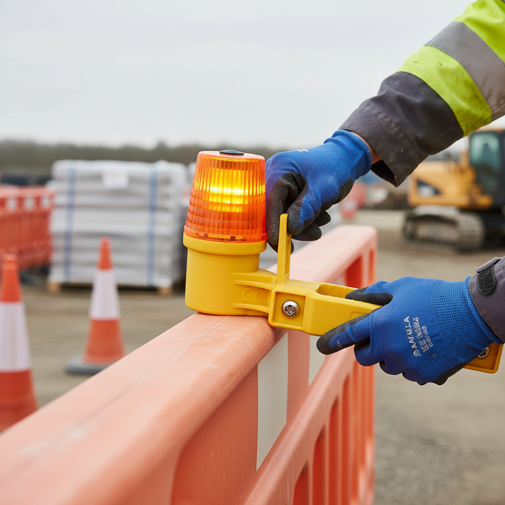 Premium LED Hazard Barrier Lamp with Continuous and Flashing Modes for Enhanced Visibility | Barriers Co
